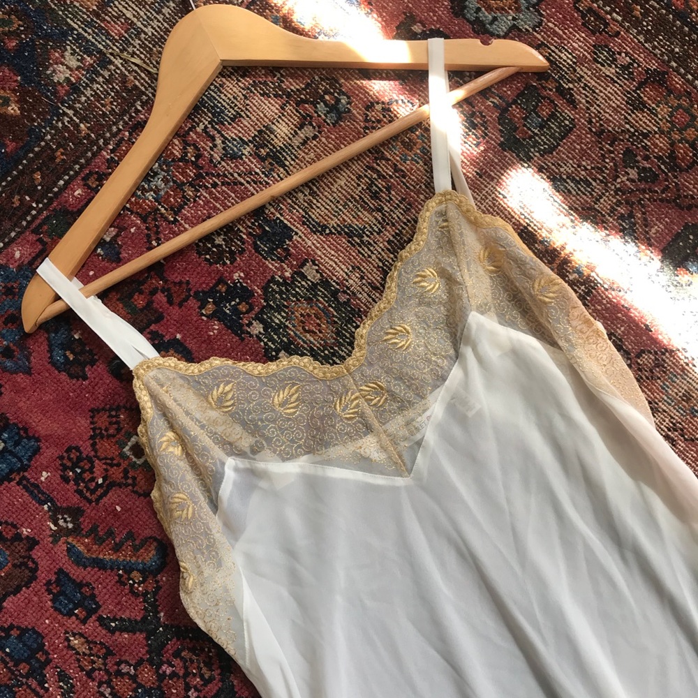 Vintage embroidered VS slip tank